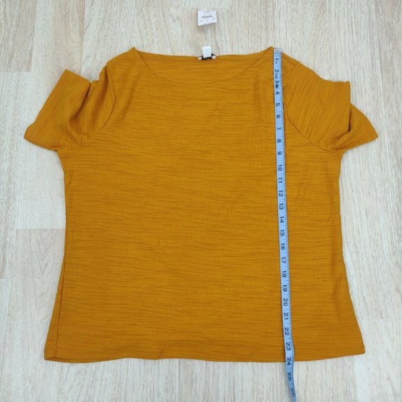 NWT J.Crew Women's Size L Crinkle Short Sleeve Crew Neck Amber Top Tee Blouse - Picture 4 of 6